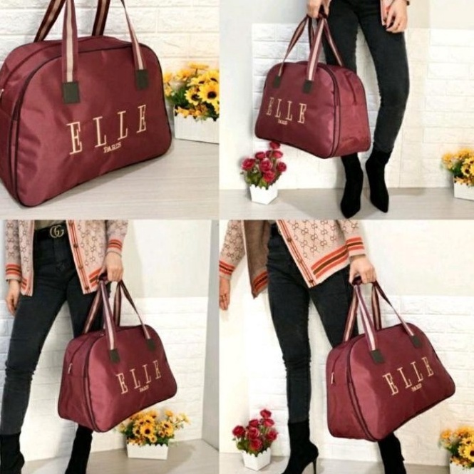 Big Sale TAS TRAVEL WANITA ELLE  BAG ELLE TAS PAKAIAN TENTENG WANITA  TAS PAKAIAN BESAR ELLE BAG