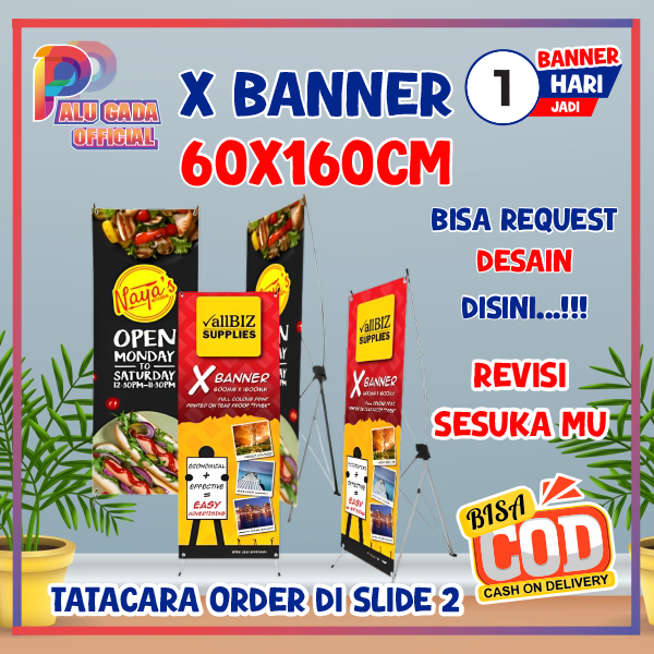 cetak x banner 60x160 spanduk berdiri  toko jualan custom ulang tahun anak konter pulsa spanduk wisu