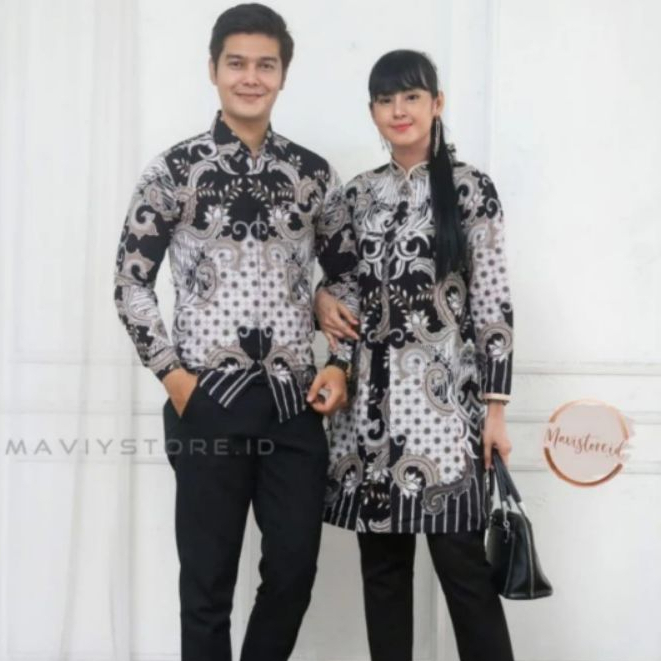 New Arrivals Baju Batik Couple Pria & Wanita Lengan Panjang Model Terbaru 2023