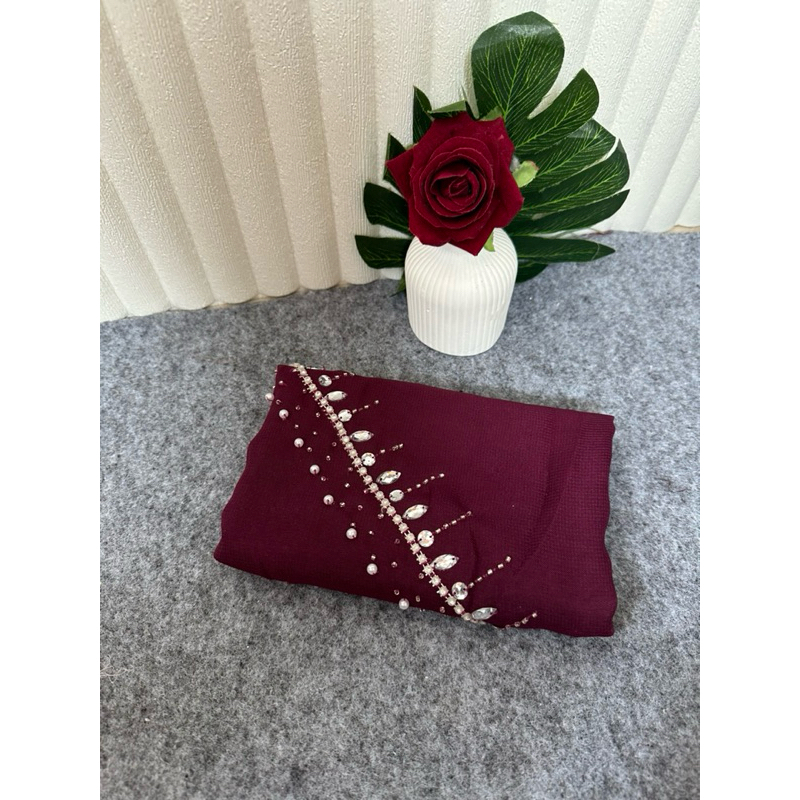 SUPER DEAL HIJAB SEGI EMPAT PAYET MAHKOTA// SEGI EMPAT PESTA// HIJAB MEWAH