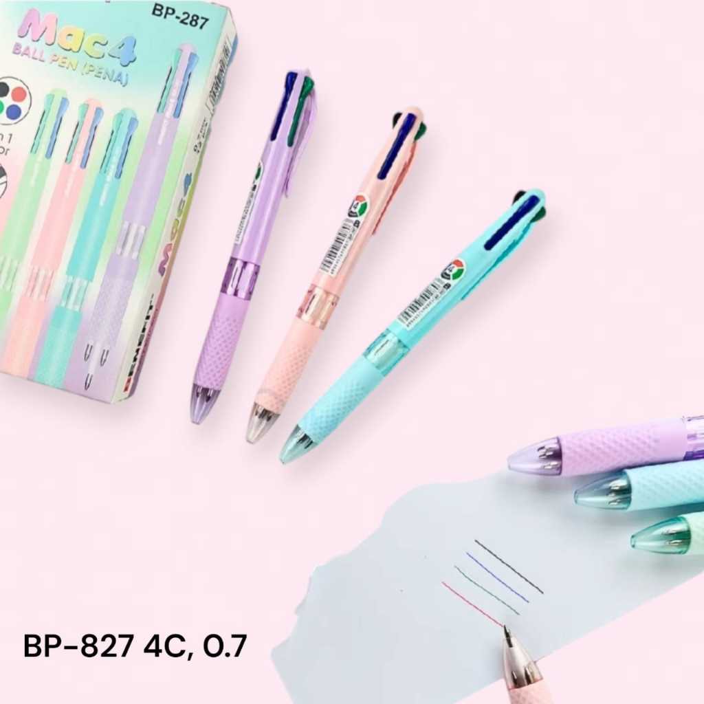 

Pulpen Pen 4 Warna 4 Color Pen BENEFIT Soft Pastel Color Ballpoint 0.7 mm