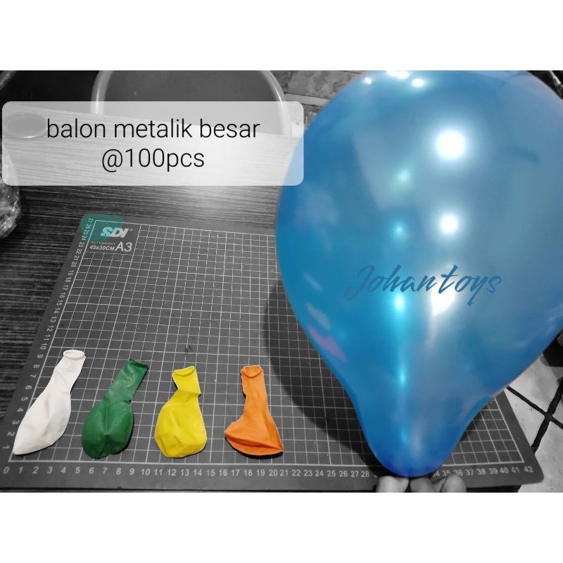 100 Pcs Balon Metalik Besar Ulang Tahun Mainan Anak