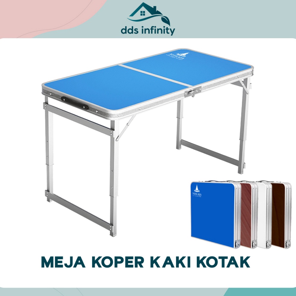Paling Diminati Meja Lipat Koper Meja Portable Travel Serbaguna HPL Meja Kaki Kotak Meja Jualan Baza