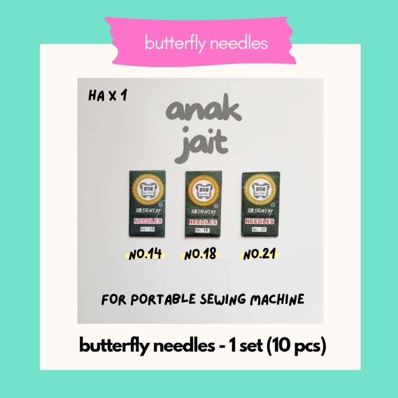 Jarum Mesin Jahit Merek Butterfly / Jarum Mesin Jahit Portable Butterfly / Jarum Mesin Jahit HAx1 / 