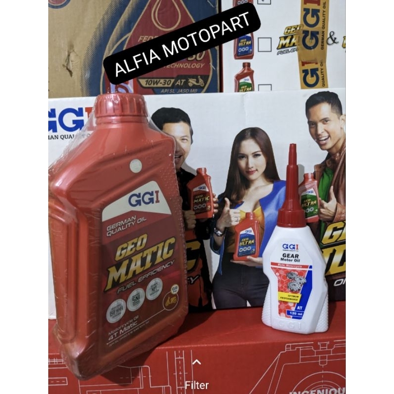 Oli Motor GGI Matic 10-30w 800ml + gardan GGI 120 for motorUntuk Motor VARIO110, VARIO125, VARIO150,