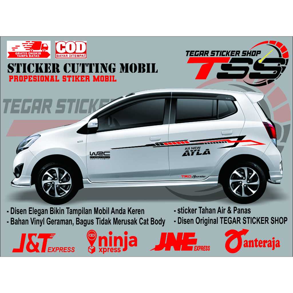 sticker mobil ayla sticker mobil daihatsu ayla sticker mobil keren sticker motif variasi body mobil
