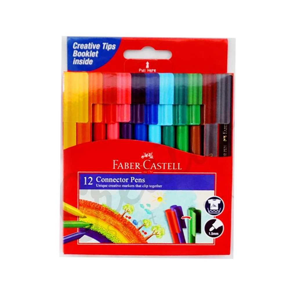 

RB Konektor Pen Faber Castell / Spidol Warna Connector Pen Set 12 Warna / Souvenir Ulang Tahun
