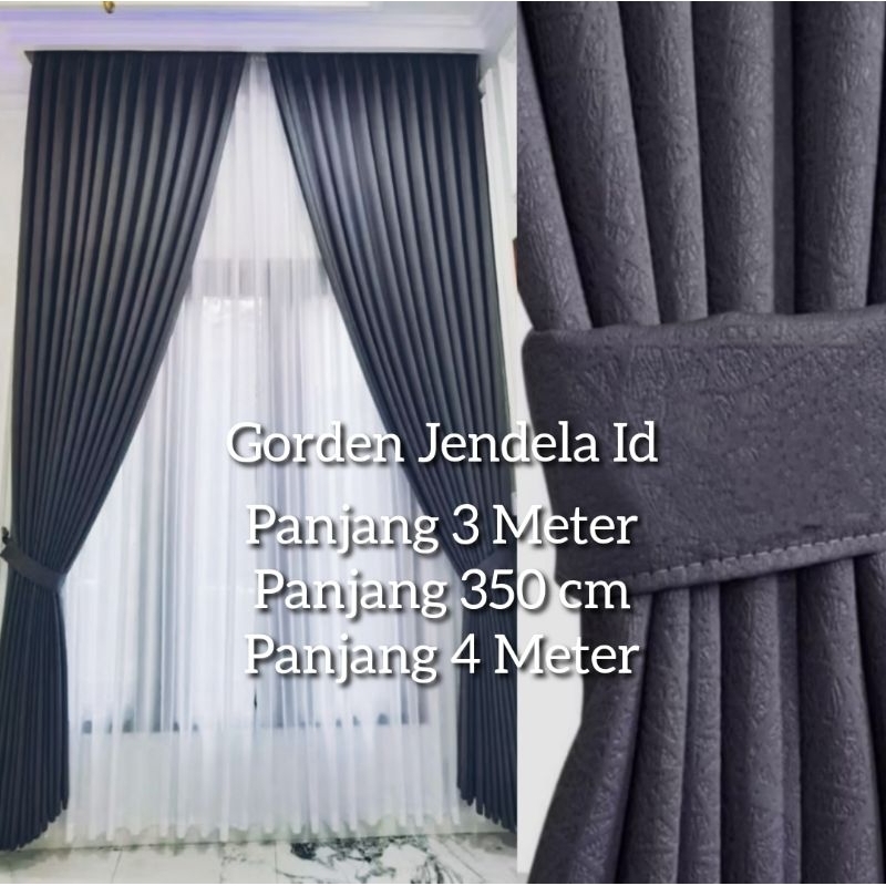Gorden Blackout Panjang 4 Meter Hordeng Tinggi 3 Meter Tirai Jendela Kamar Ruang Tamu Kaca Hotel