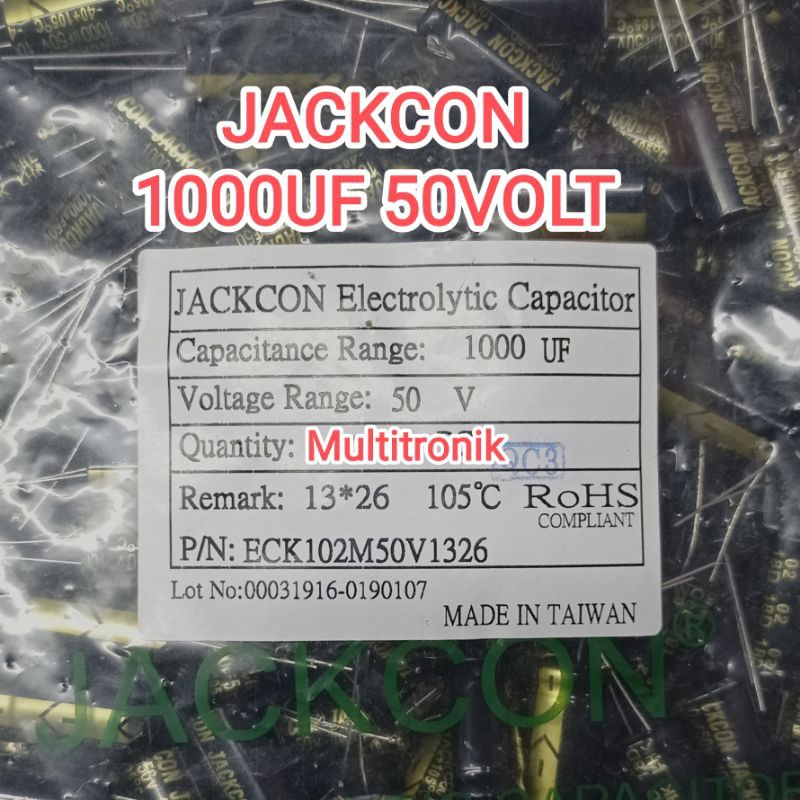 Elco 1000uf 50volt jackcon elko 1000 uf 50 Volt Taiwan