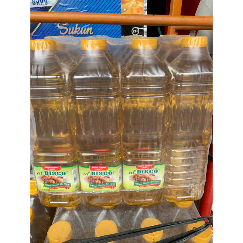 

Minyak goreng Al Bisco 800 ml/1 liter /2liter per 1 Dus