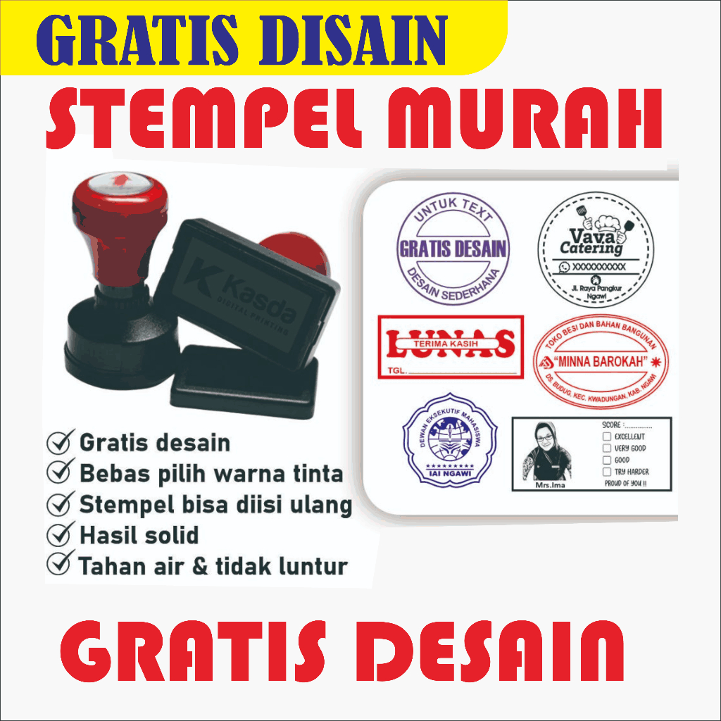 

Stempel Warna scustom otomatis free design stmpel toko perusahaan dll