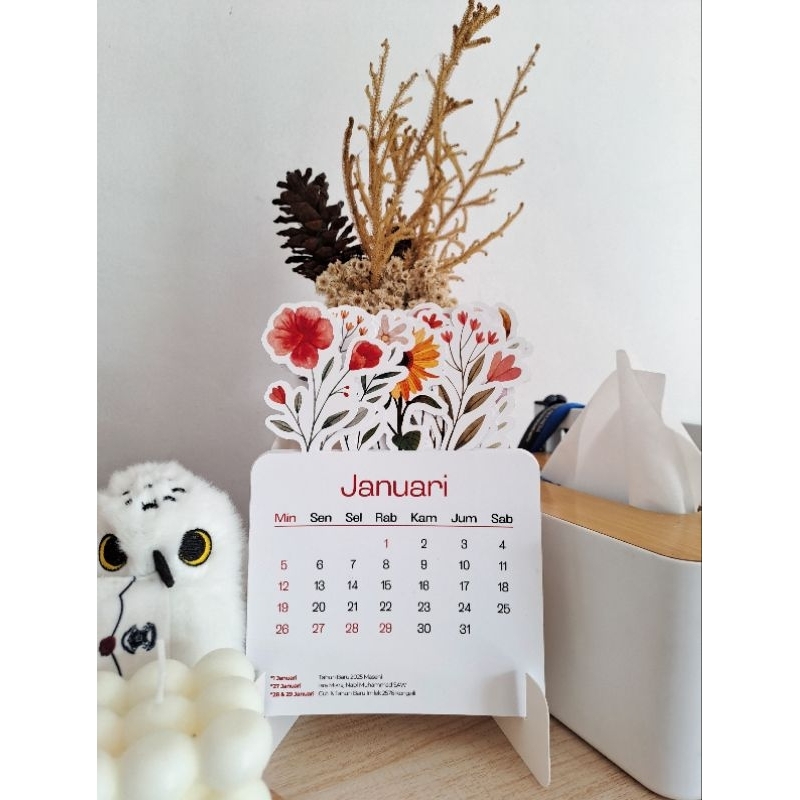 

[Non-COD] Kalender Meja Aesthetic Motif Bunga