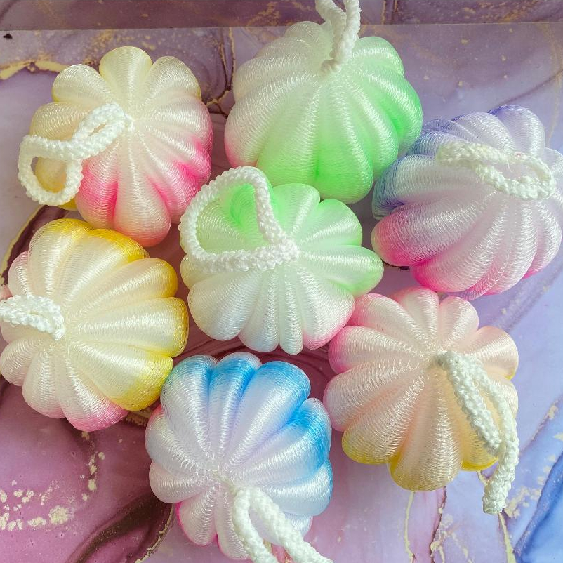 12 pcs Sponge Mandi Shower Puff Busa Spon Bath Labu Sabun Cair Sikat Punggung Spons Bubble Badan