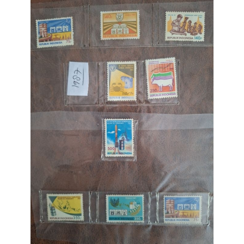 

perangko kuno tahun 1987 isi 9 pcs