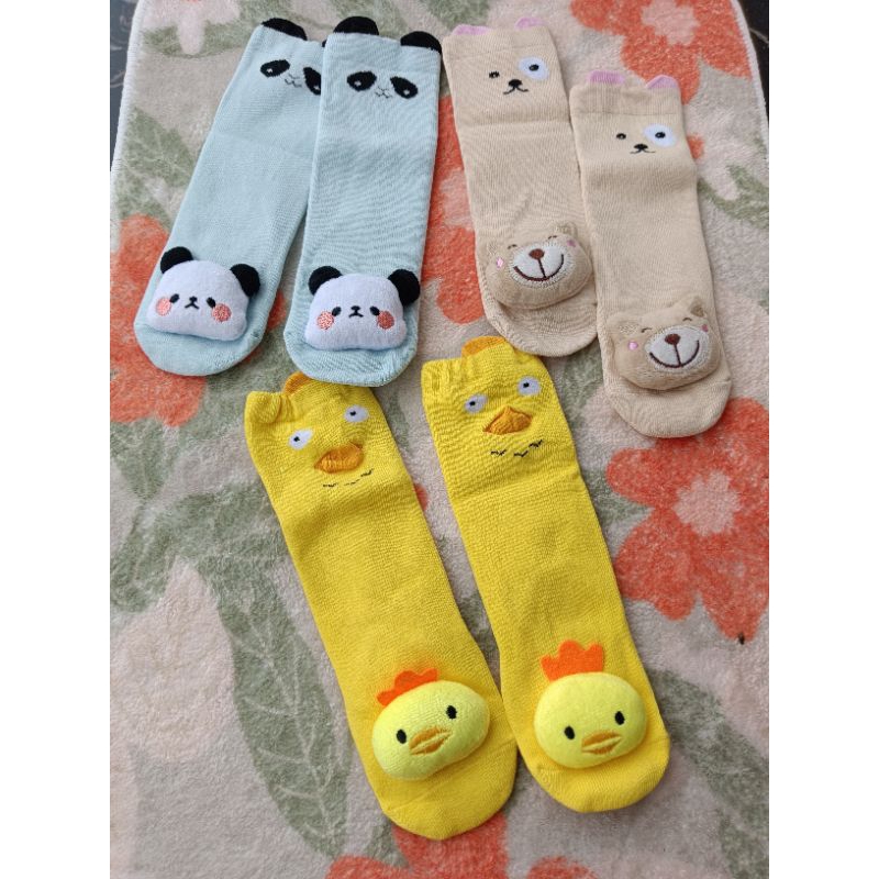 kk022 - Kaos Kaki Panjang Bayi Motif / Kaos kaki Anak Panjang Dengan BONEKA l kaos kaki anak selutut