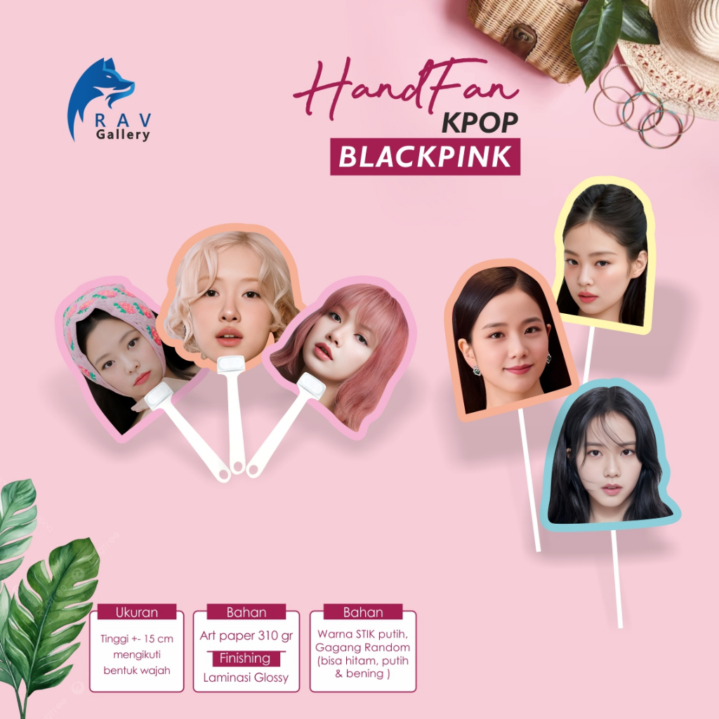 FAN FACE/KIPAS MUKA Blackpink : HANDFAN KPOP kipas kpop, kipas karakter, kipas wajah, topeng pesta