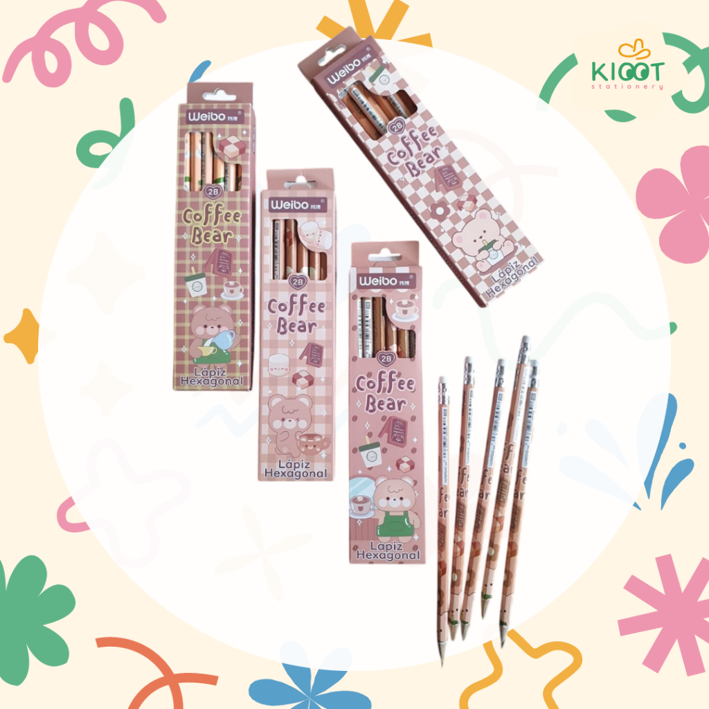 

Kioot - Pensil Batang 2B Set 1 Lusin (12 Pcs) / Pensil Tulis Beruang Lucu / Alat Tulis Anak Sekolah WB-9616