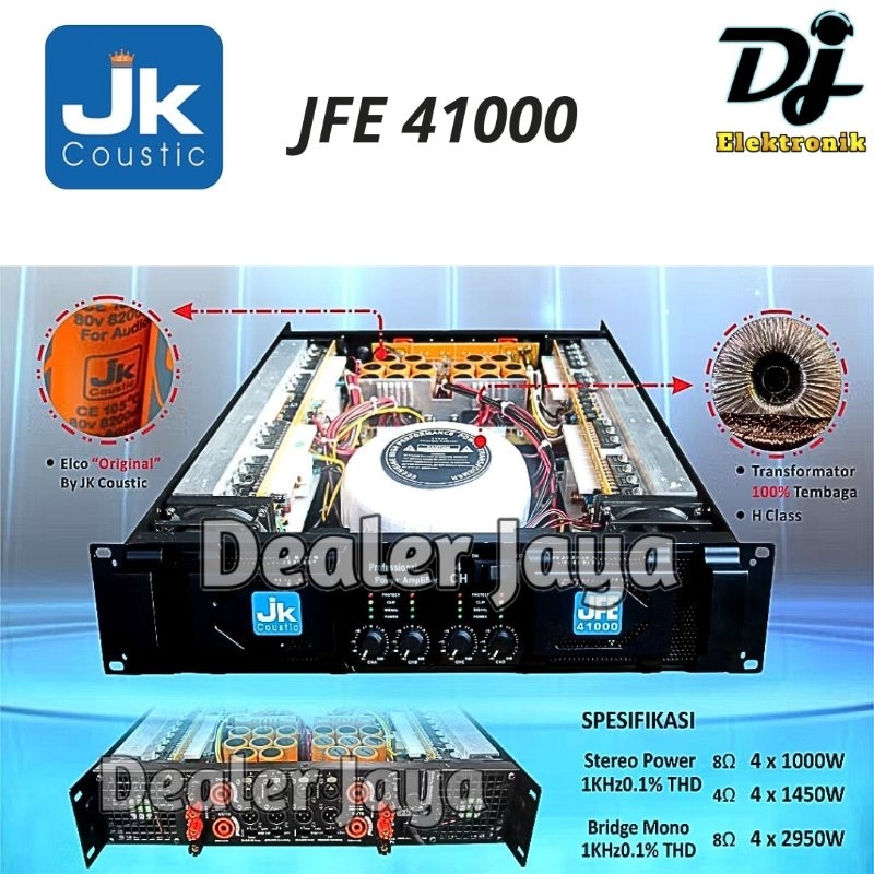 Power Amplifier JK Coustic JFE 41000 / JFE41000 - 4 channel