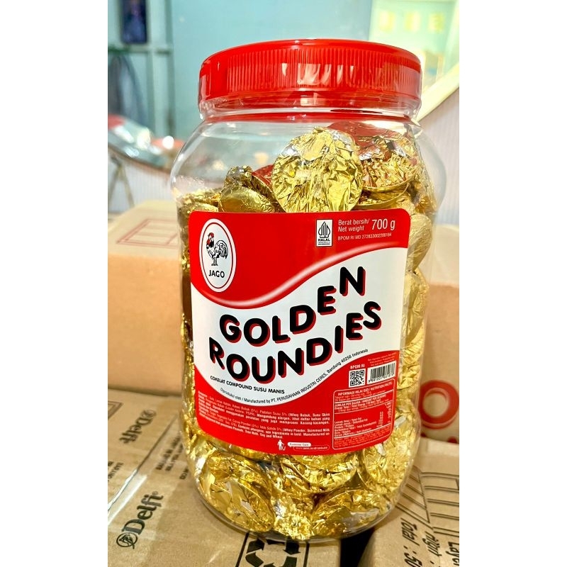 

Golden Roundies 700gr / Cokelat Ayam Jago / Coklat Koin Jadul / Delfi Coin Jago / Cokelat Emas