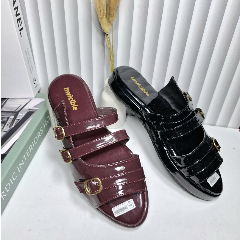 Sandal Wanita Slip On Mules Terbaru Kekinian Flat Soes