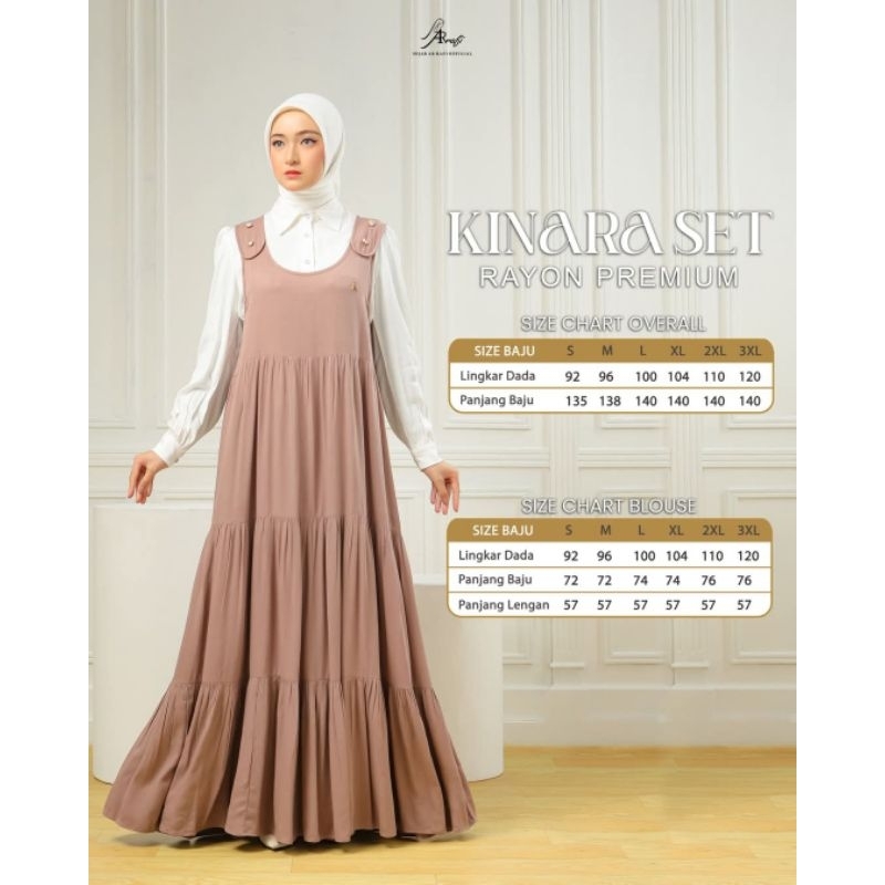 Kinara Set by Arrafi ORI Set kemeja overall dress