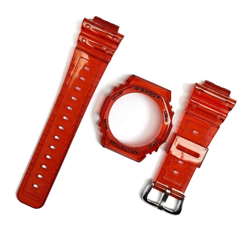 BNB STRAP BEZEL G SHOCK GSHOCK GA 2100 GA 2110 GA2100 RED GLOSSY TRANSPARAN