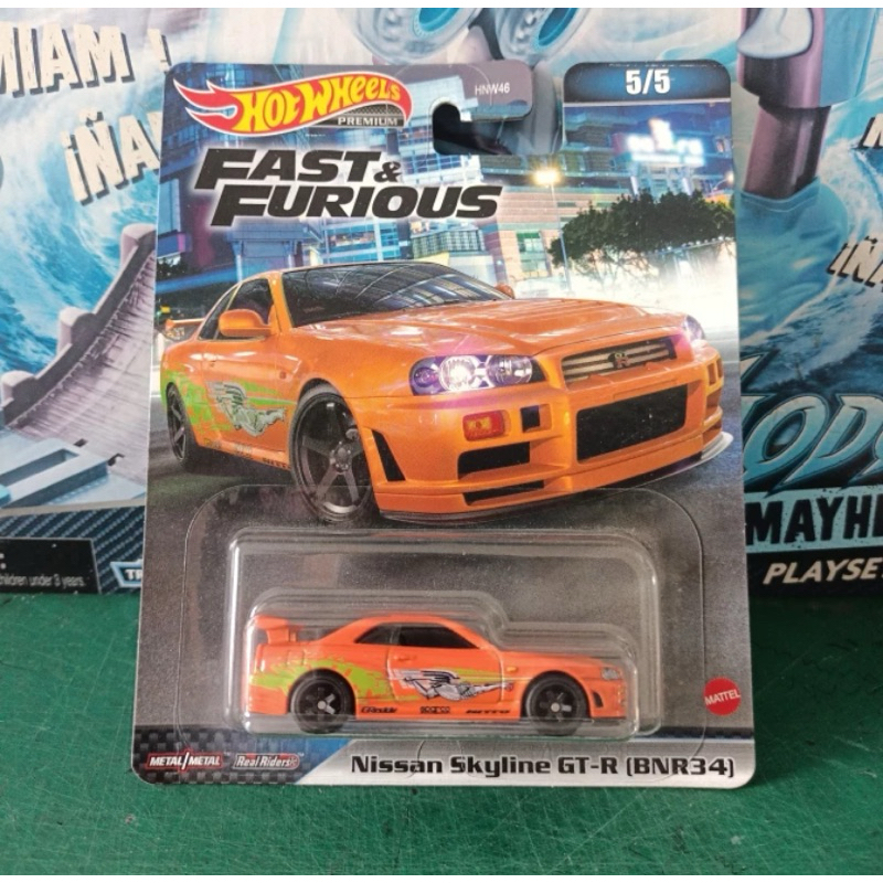 Hotwheels Premium Nissan Skyline GT-R (BNR34) Fast & Furious