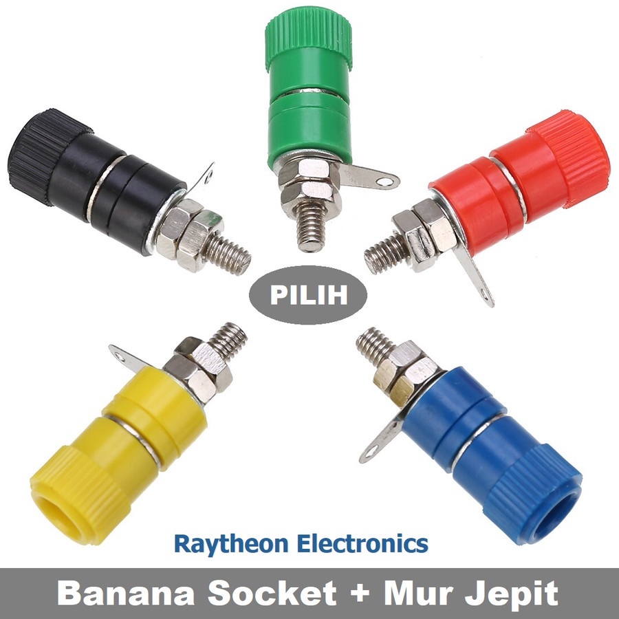 Banana Plug Socket Female 4mm JS-910B Soket Banana Tinggi OD8mm