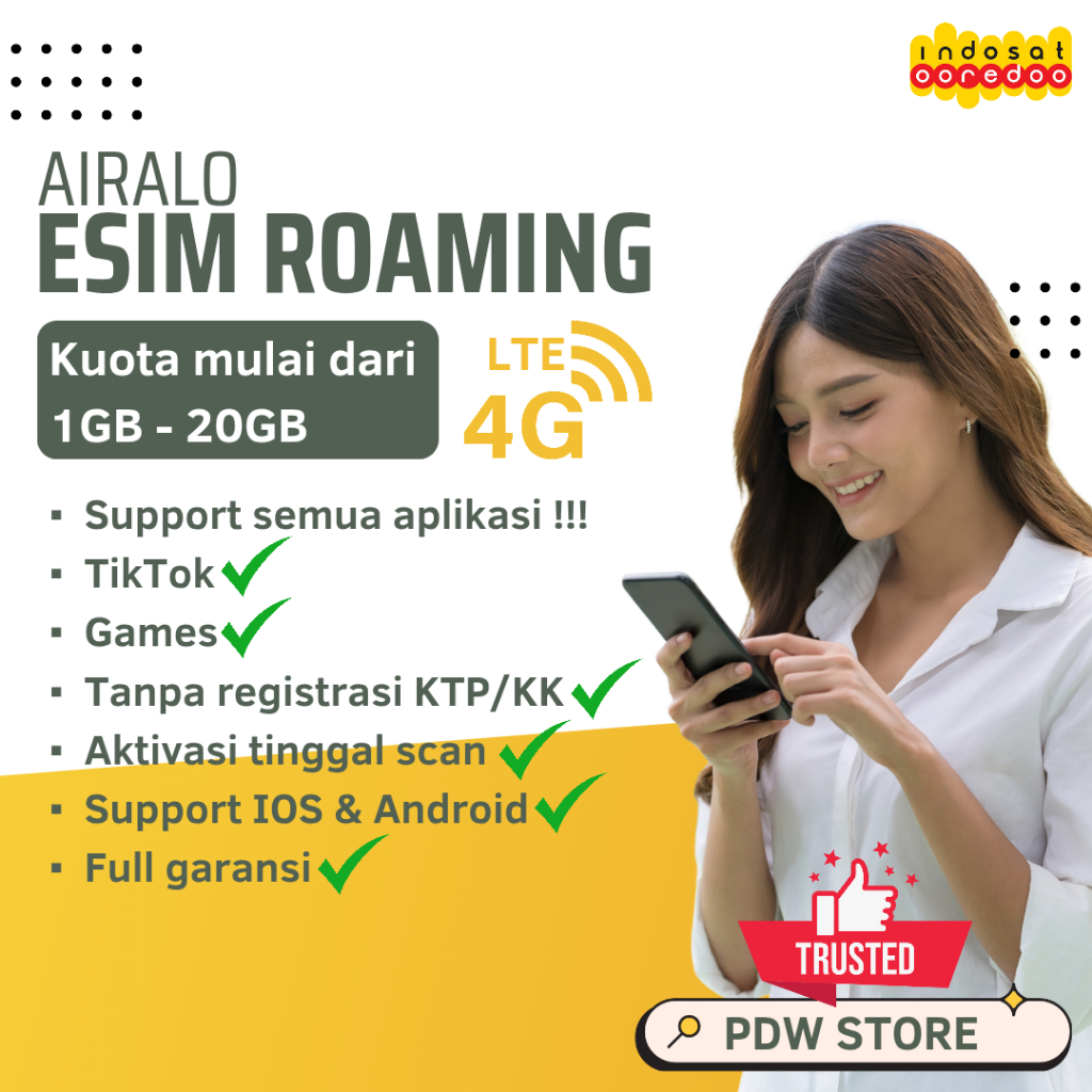 eSIM ROAMING UNTUK IMEI INTER FULL GARANSI