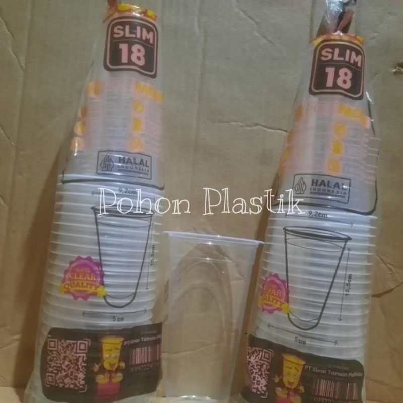 Gelas Hok 18 Slim / Hok 22 slim Gelas Plastik