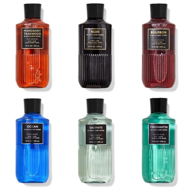 Bath & Body Works / BBW Men's Collection 3-in-1 Hair, Face & Body Wash 295ml - Mahogany Teakwood / V