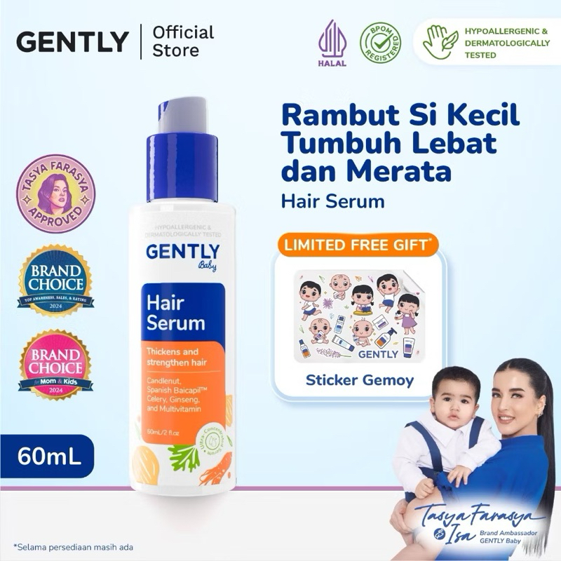 [Tasya Farasya Approved] GENTLY  Baby Hair Serum | Serum Penumbuh & Penyubur Rambut Bayi dan Anak