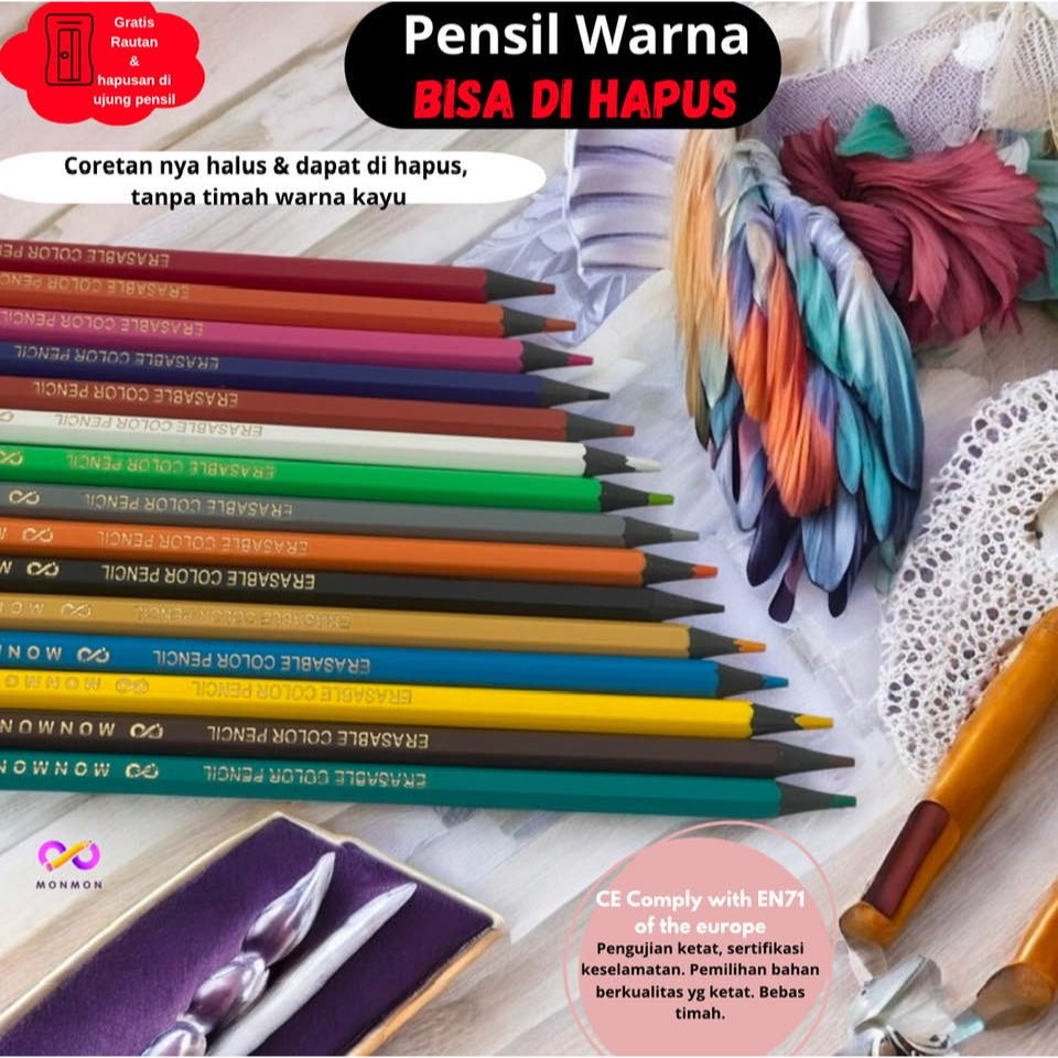 

PENSIL WARNA BISA DIHAPUS 12 WARNA & 24 WARNA | ERASABLE COLOR PENCILS | PENSIL WARNA DAPAT DIHAPUS