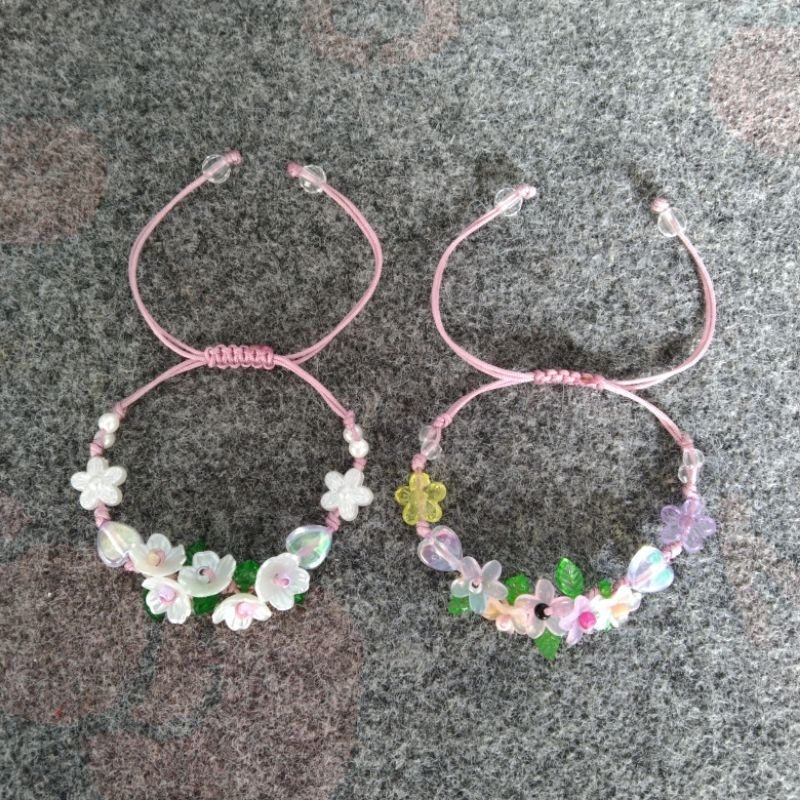 Winter Garden Gelang Manik Tali Serut Aesthetic Gelang Kepang Bracelet Fairy Aesthetic Gelang Bunga