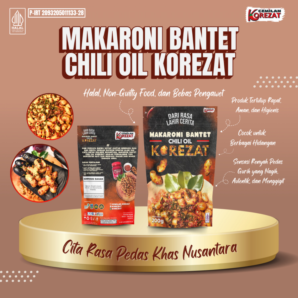 

Makaroni Bantet Chili Oil - [Korezat] | Halal Pedas Gurih