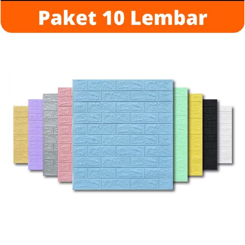 Wallfoam 3D Bata Warna Wallpaper Dinding 3D Foam Stiker Brick Foam Premium Stiker Dinding