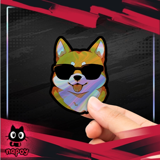 

Stiker Hologram Shiba Inu Cute