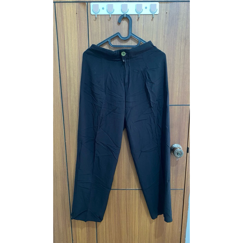 preloved celana wanita kulot panjang katun hitam