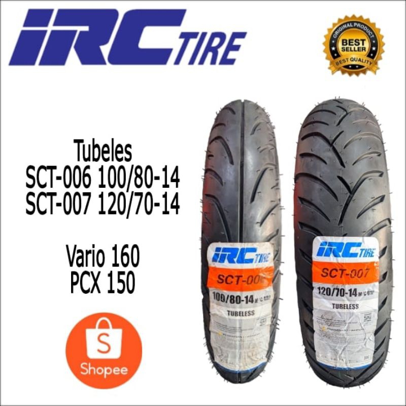 Ban IRC 100/80 120/70 ring 14 tubles motor matic PCX150 vario 160