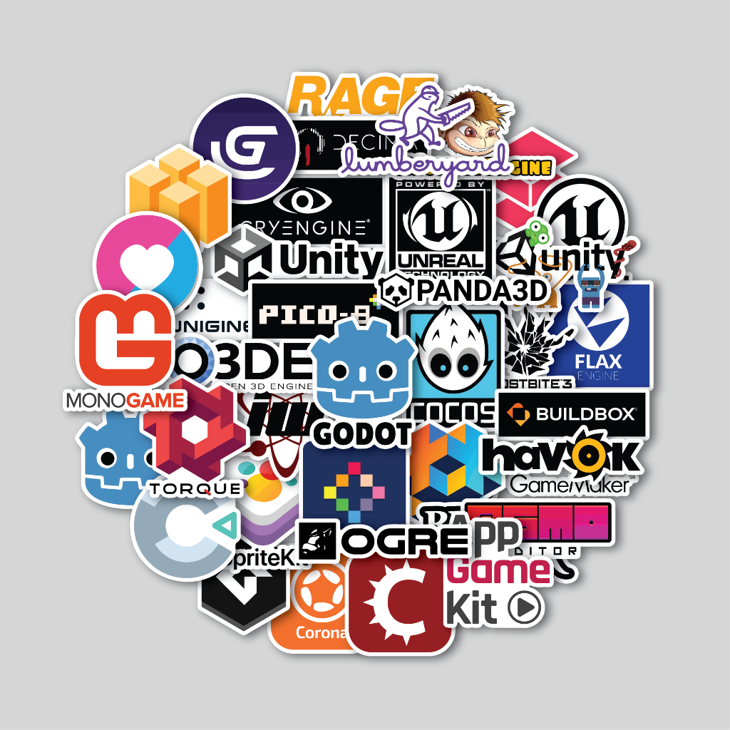 

STICKER PACK GAME ENGINE BRAND LOGO | STICKER TUMBLER | STIKER LAPTOP KOPER HELM