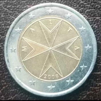 KOIN BIMETAL NEGARA MALTA 2 EURO COMMERATIV