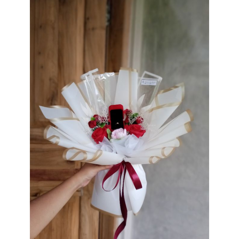 Buket kotak cincin, Buket engagement, Buket bunga