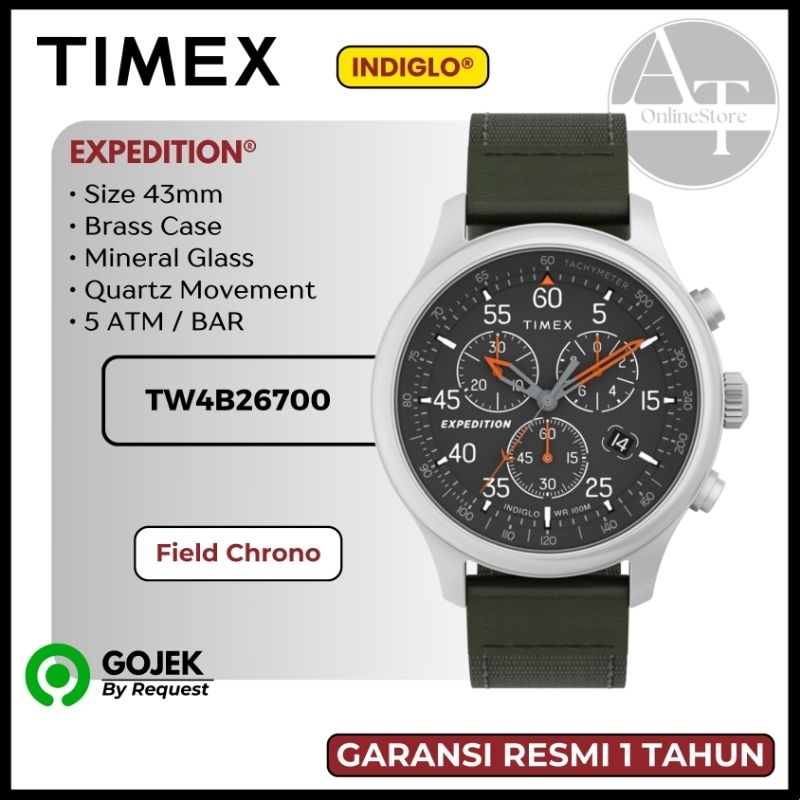 Jam Tangan Pria Timex TW4B26700 Expedition Field Chrono ORIGINAL Resmi