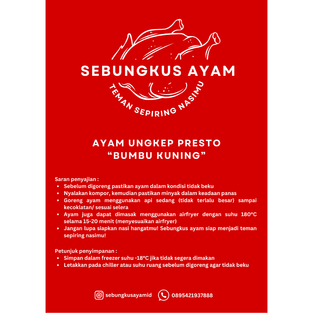 

Sebungkus Ayam Isi 8 Potong / Ayam Ungkep Presto / Ayam Ungkep Presto Malang / Bumbu Lengkuas Kuning