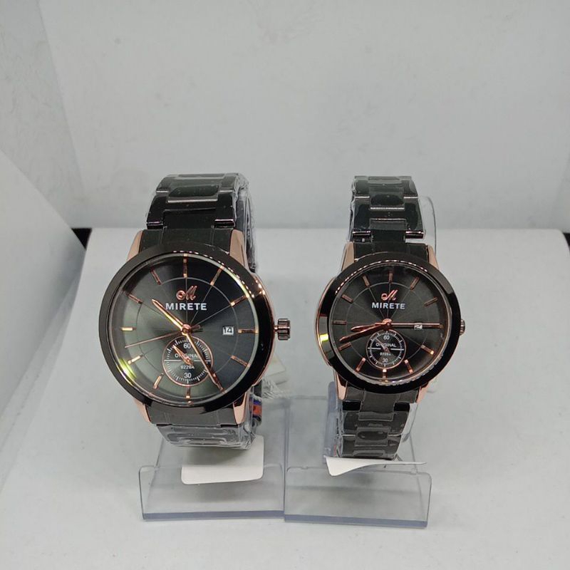 Jam Tangan Mirete Tali rantai Silver/RoseGold (Couple)
