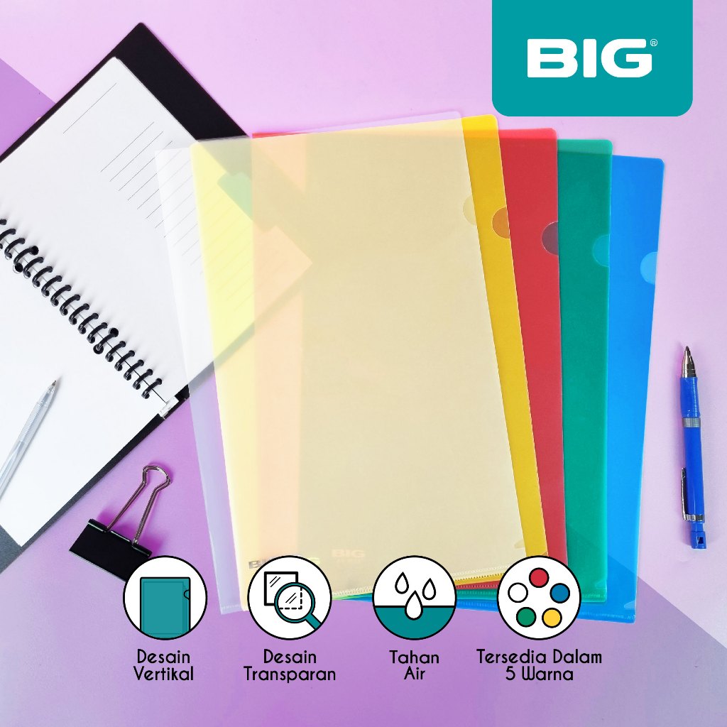 

1 Pcs BIG Map L F4 Folio Plastik Transparan Clear Sleeves BIG MF-8113