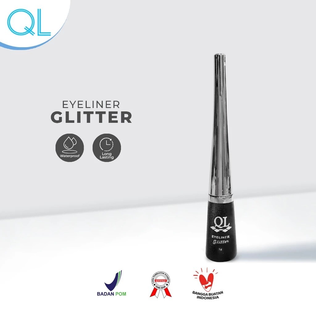 Ql Cosmetic Eyeliner Glitter Black - 4 ml