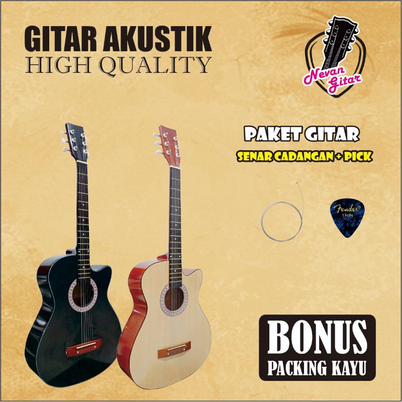 GITAR AKUSTIK ( PAKET LENGKAP) PACKING KAYU