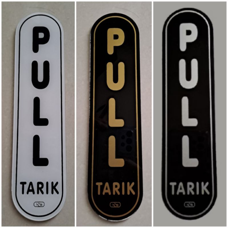 

Label Acrylic Kecil / Label Akrilik Kecil 5x20cm - Pull_Tarik (Black,Gold,Silver)