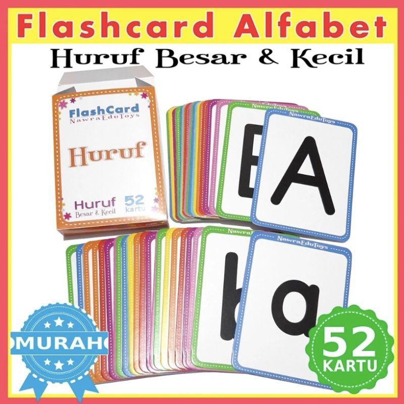 flashcard alphabet huruf abjad besar dan kecil